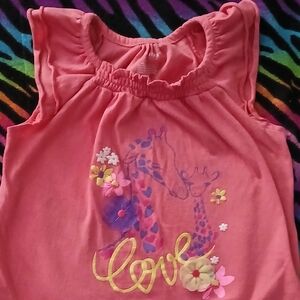 Healthtex Coral Giraffe Love Tee